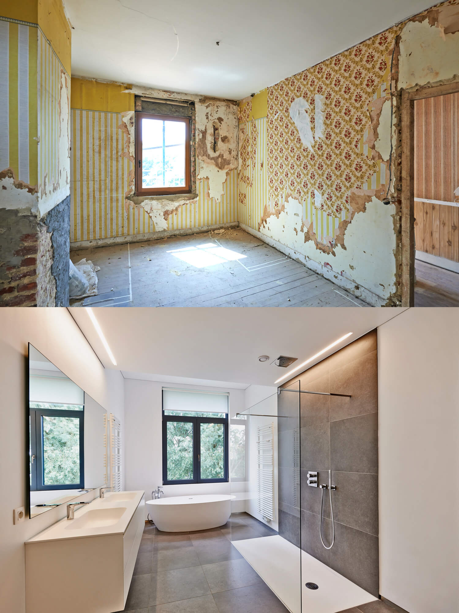 Équipe JLM Entreprise sur chantier de rénovation à Namur